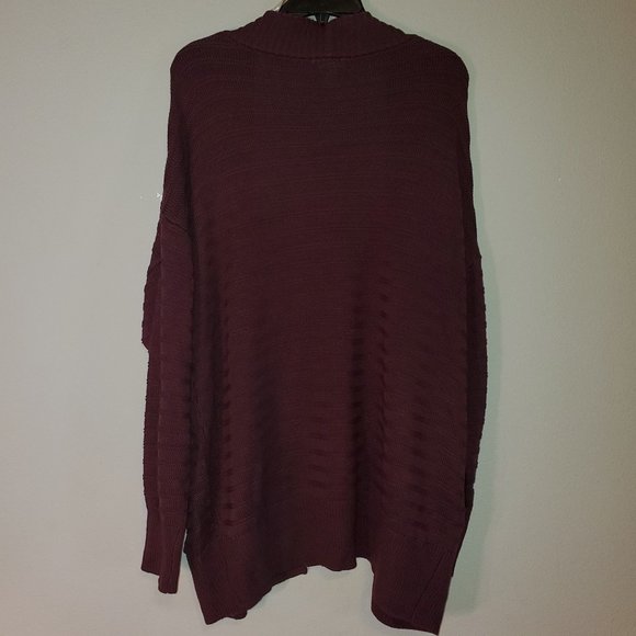 Burgundy Long Cardigan with Pockets - Picture 2 of 4